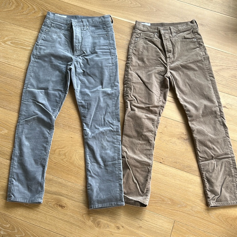 Gap velvet slim jeans bundle, high rise